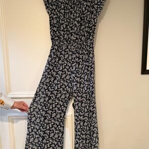 Michael Kors Black and White Floral Jumpsuit